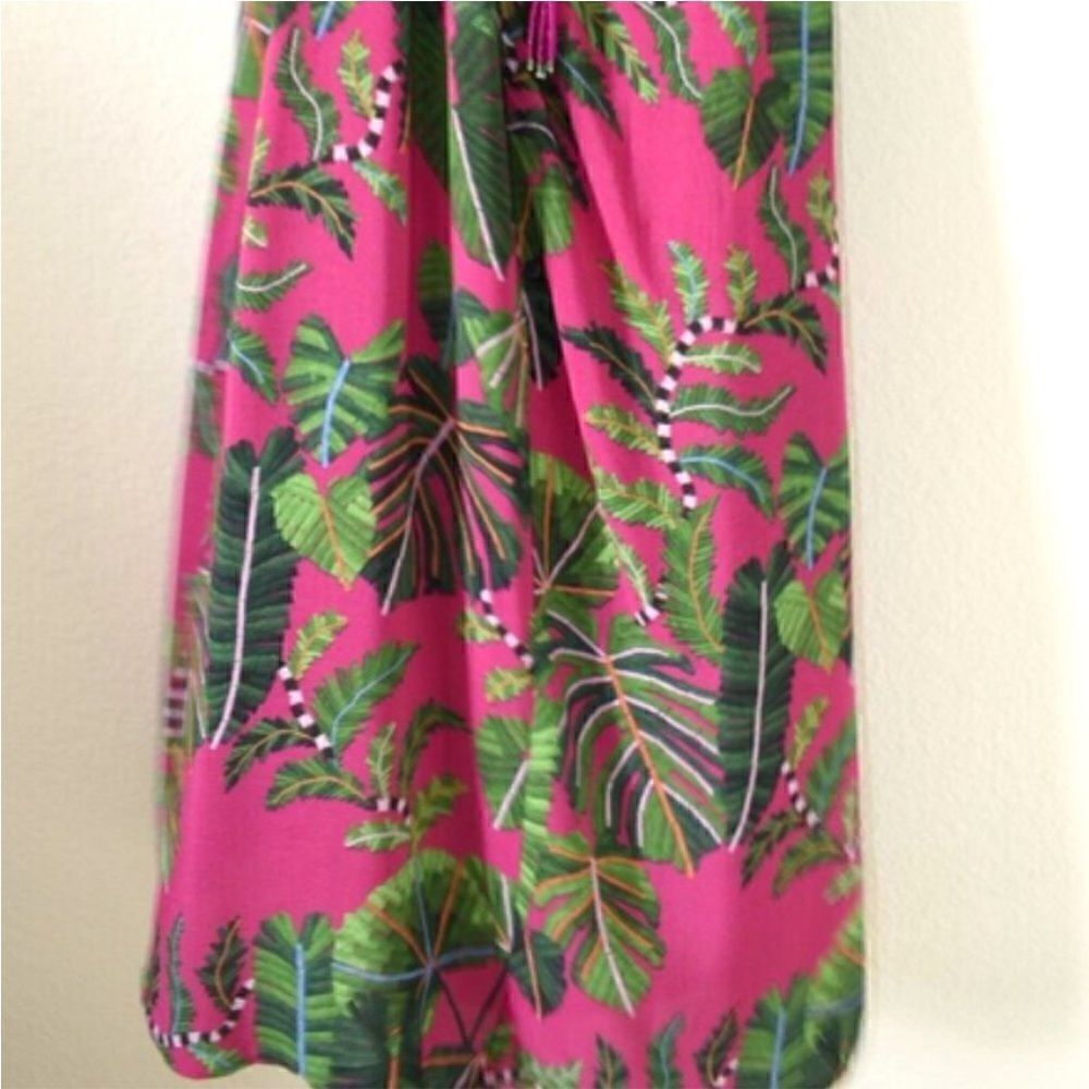 Farm Rio Women’s Pink Leaves Midi Dress NWT $280 - Picture 9 of 13